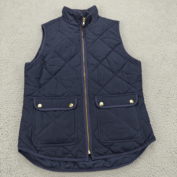 J Crew Jackets & Blazers - J Crew Vest Womens Extra Small Navy Blue Quilted Puffer‎ Utility Pockets FA19 XS